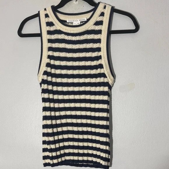 Veronica Beard Jerell knit tops stripes Tank Top size XS - Picture 4 of 7